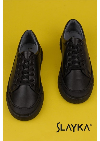 Siyah Slayka Glacier Hakiki Deri Erkek Casual Ayakkabı indirimleri