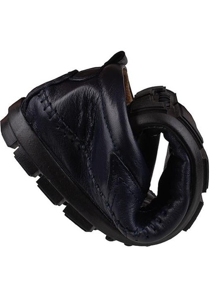 Lacivert Cuka Hakiki Deri Esnek Erkek Rock Ayakkabı fırsatları