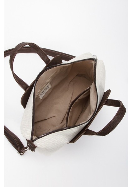 Şık Kahverengi Kanvas ve Deri Omuz ve El Çantası indirimleri