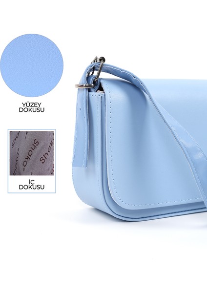 Mavi Shk183 Kapaklı Suni Deri Ayarlabilir Askılı Baget Model El, Kol Ve Omuz Çantası indirimleri