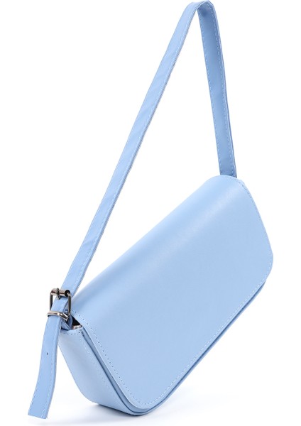 Mavi Shk183 Kapaklı Suni Deri Ayarlabilir Askılı Baget Model El, Kol Ve Omuz Çantası