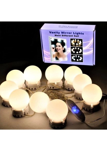 Beyaz Hollywood Tarzı Makyaj ve Banyo Aynası, Şık Aydınlatma ile Güzelliğinize Işıltı Katın fiyatları