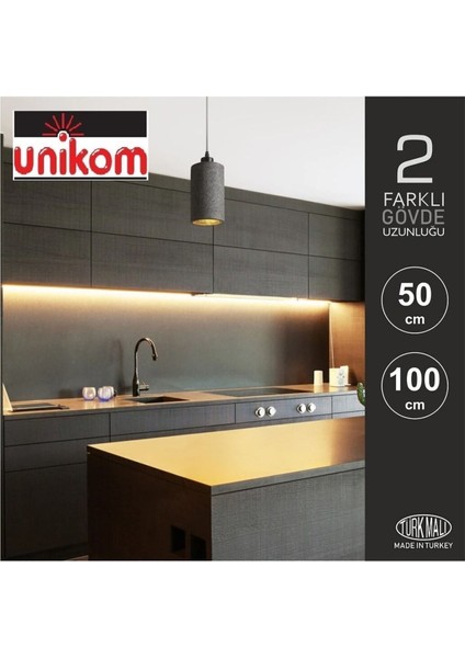 50 cm Pembe Mutfak Tezgah Altı LED Aydınlatma, On-Off Tuşuyle Gün Işığı