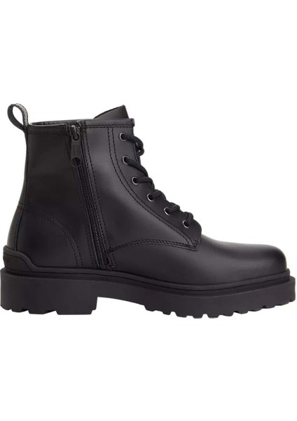 Erkek Kauçuk Kaplamalı Bağcıklı ve Fermuarlı Bot - Siyah modelleri