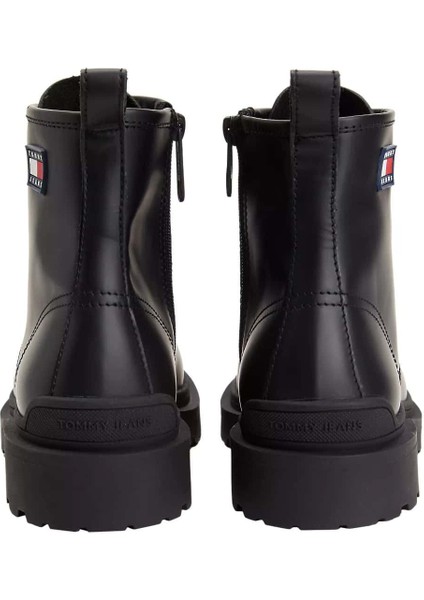 Erkek Kauçuk Kaplamalı Bağcıklı ve Fermuarlı Bot - Siyah fırsatları