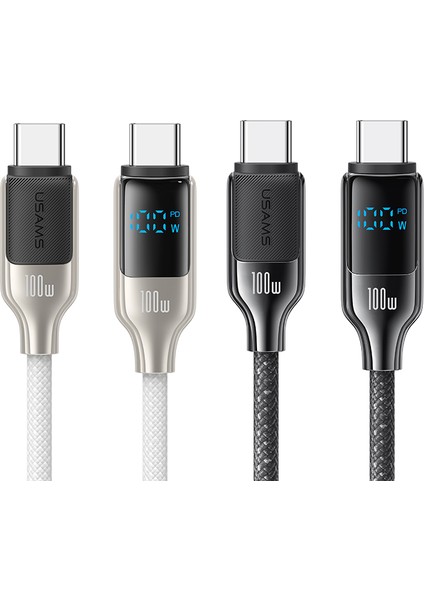 SJ742 1.2m 100W Type-C To Type-C Hızlı Şarj Kablosu - LED Ekran, Çinko Alaşımı, 480MBPS fiyatları