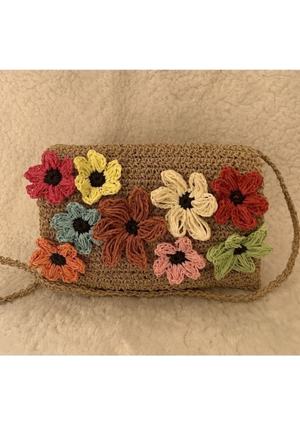 Renkli Hasır Çiçekli Çanta, Şık ve Hafif, Günlük Kullanım Için Mükemmel Seçim modelleri