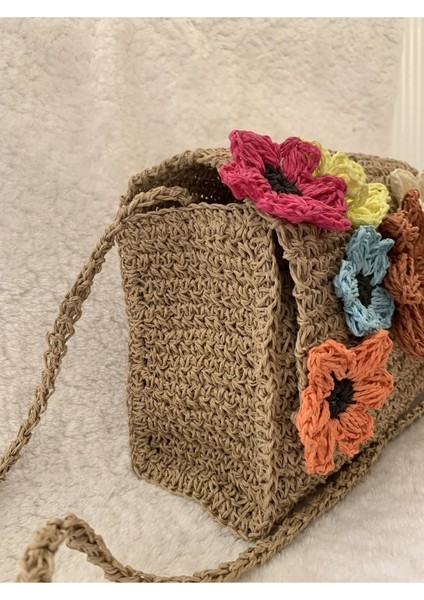 Renkli Hasır Çiçekli Çanta, Şık ve Hafif, Günlük Kullanım Için Mükemmel Seçim fırsatları