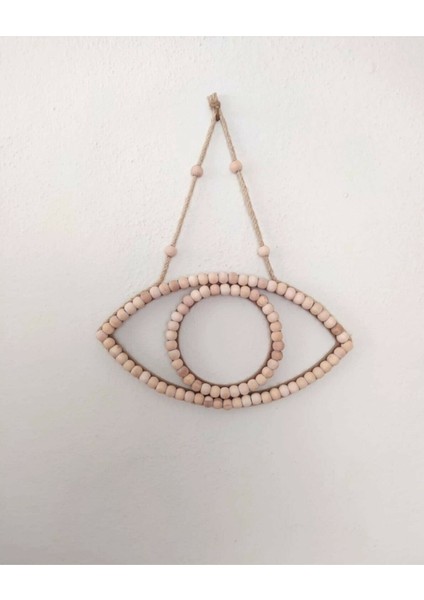 Ham Ahşap Boncuklu Sarkıt Göz Bohem Tarzı Duvar Dekoru Aksesuarı Süsü