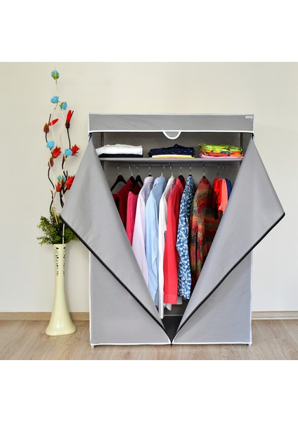 Basic Çelik Profilli Bez Dolap Gri modelleri