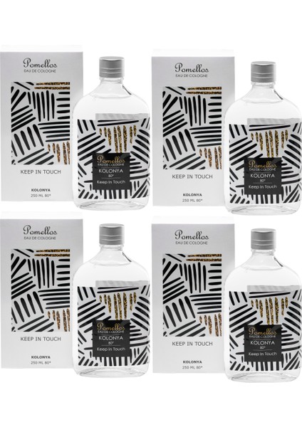 Kolonya Keep In Touch 4 Adet (4X250 Ml, 80 Derece. Cam Şişe)