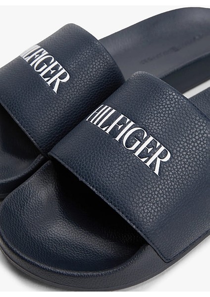 Erkek Logo Baskılı Havuz Terliği - Lacivert