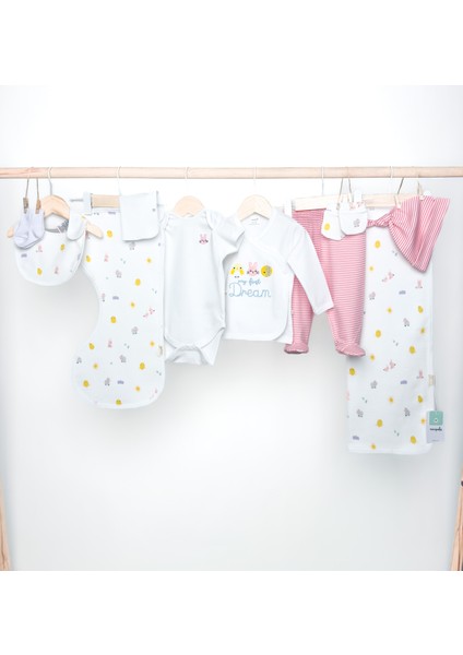 MİNİPOLO 10 Parça Kız Yenidoğan Hastane Çıkışı Hediye Seti