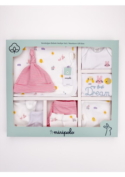 MİNİPOLO 10 Parça Kız Yenidoğan Hastane Çıkışı Hediye Seti modelleri