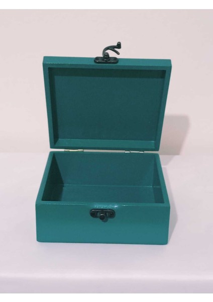 Yeşil Ahşap Dekoratif Takı ve Aksesuar Kutusu 14,5X14,5X7 cm modelleri