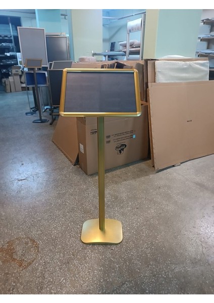 A4 Sarı Renk Ayaklı Alüminyum Yönlendirme Menü Reklam Panosu 21 x 30 x 110 cm fiyatları