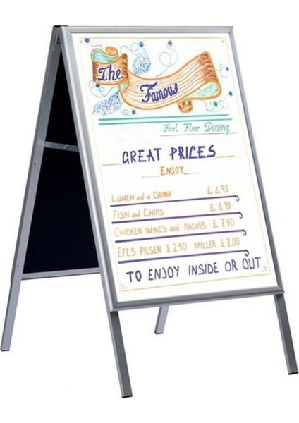 B1 70X100 cm Alüminyum Çift Taraflı Kaldırım Reklam Poster A Pano