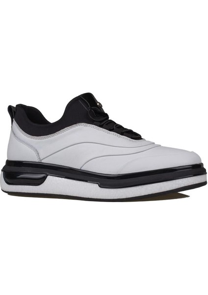 Beyaz Lastik Boğazlı Köpük Taban Erkek Günlük Ayakkabı