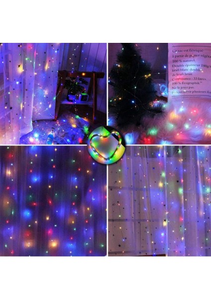 Çok Renkli 300 Ledli 10 Sarkıt Perde Işık, Uzaktan Kumandalı, 3x3 Metre Aydınlatma fiyatları
