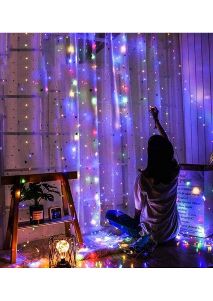 Çok Renkli 300 Ledli 10 Sarkıt Perde Işık, Uzaktan Kumandalı, 3x3 Metre Aydınlatma modelleri