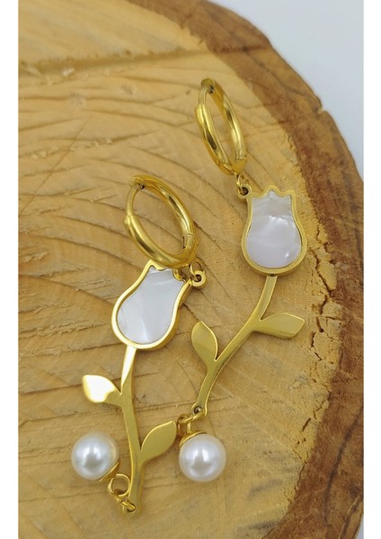 Gold Renk Figürlü Çelik Küpe modelleri