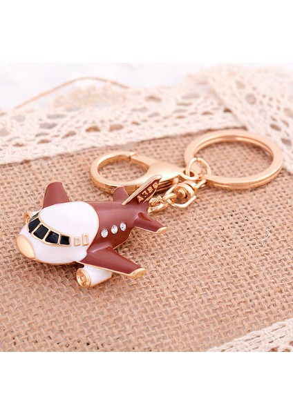 Küçük Uçak Modeli Araba Anahtarlık Çanta Çekicilik Dekoratif Kolye (Yurt Dışından)