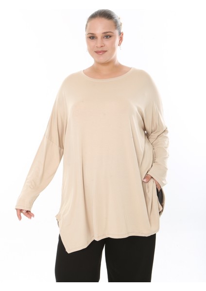 Kadın Likralı Viskon Büyük Beden Tunik ( Göğüs Ölçüsü 150CM) fırsatları