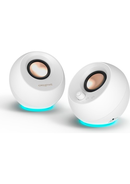 Creatıve Pebble Pro 2.0 Usb-C Pc Hoparlörü, Bluetooth 5.3 ve Ayarlanabilir Rgb Aydınlatma, USB Ses ve Kulaklık/mikrofon Bağlantısı - Beyaz ) 60 W fiyatları
