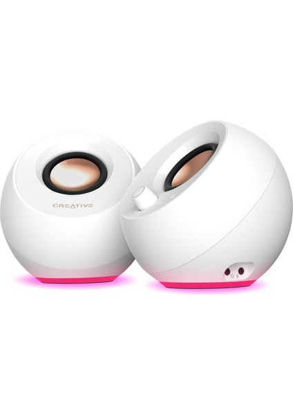 Creatıve Pebble Pro 2.0 Usb-C Pc Hoparlörü, Bluetooth 5.3 ve Ayarlanabilir Rgb Aydınlatma, USB Ses ve Kulaklık/mikrofon Bağlantısı - Beyaz ) 60 W modelleri