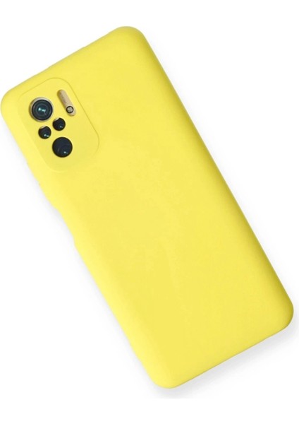 Xiaomi Redmi Note 10 Kılıf Nano Içi Kadife Silikon - Sarı modelleri