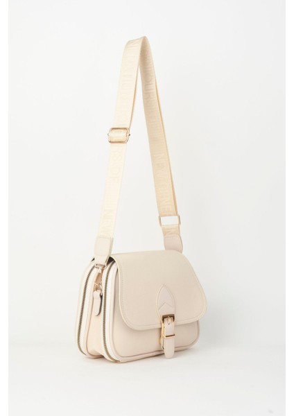 Şık Kadın Krem 4 Cepli Kapaklı Kolon Askılı Fermuar ve Çıt Çıt Kapama Çanta fiyatları