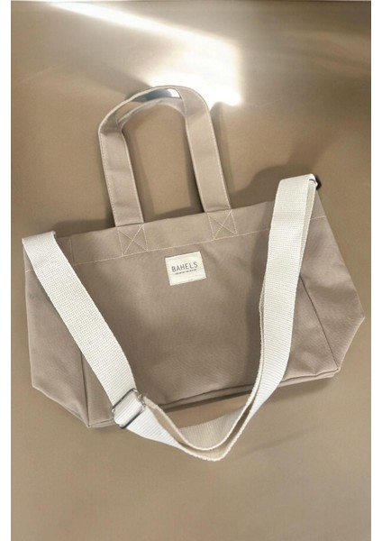 Şık Bej Mumlu Kanvas Omuz Çantası, Yıkama Efekti, Günlük Kullanım Için Idealdir fiyatları