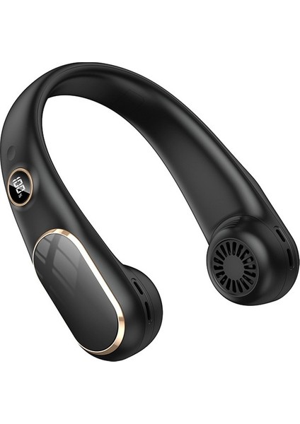 Yeni Yapraksız USB Şarj Edilebilir Dijital Ekran Dilsiz Taşınabilir Asılı Boyun Fanı (Yurt Dışından)