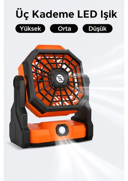 Taşınabilir LED Fenerli Kamp Vantilatörü, Şarj Edilebilir Çadır Vantilatörü X3 (Yurt Dışından) fiyatları