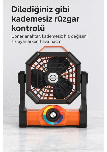 Taşınabilir LED Fenerli Kamp Vantilatörü, Şarj Edilebilir Çadır Vantilatörü X3 (Yurt Dışından) fırsatları