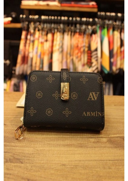 Şık Siyah Baskılı Çok Amaçlı Cüzdan, Günlük Kullanım Için Uygun