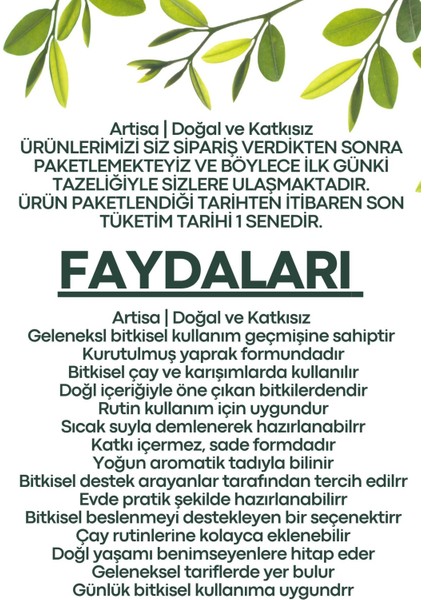Doğal Enginar Yaprağı 500 gr ( Taze Mahsül, Katkısız, Ekonomik ) fiyatları