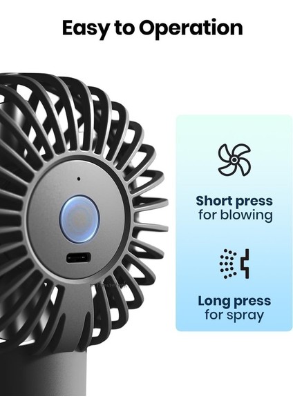 Şarjlı Mini El Fanı ve Masa Fanı Soğutucu Pervane Taşınabilir Şarj Edilebilir Sulu Buharlı Serinletici (Yurt Dışından) modelleri