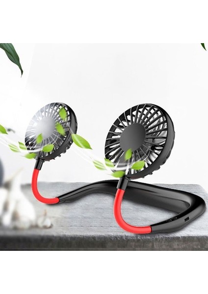 Eller Serbest Boyun Bandı Asılı USB Şarj Edilebilir Çift Fan Mini Hava Soğutucu Yaz Taşınabilir Fanlar (Yurt Dışından) modelleri