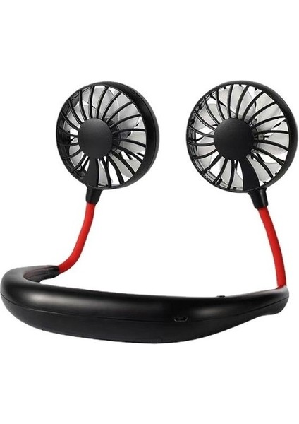 Eller Serbest Boyun Bandı Asılı USB Şarj Edilebilir Çift Fan Mini Hava Soğutucu Yaz Taşınabilir Fanlar (Yurt Dışından)