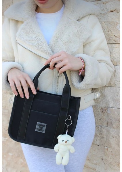 Ayıcıklı Buzzy Kumaş Çapraz Askılı Çanta