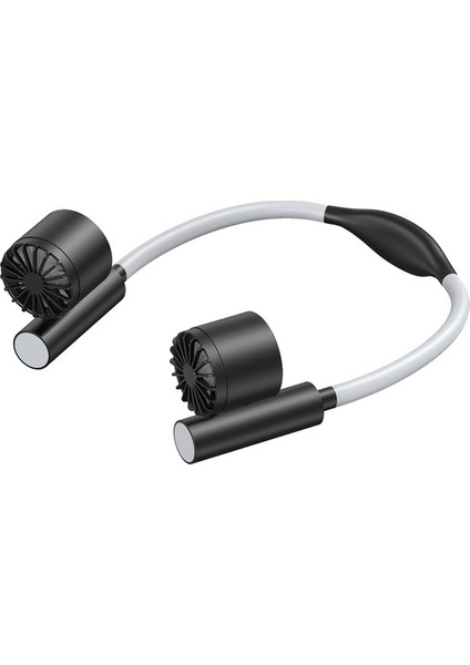 Boyun Fanı Taşınabilir Bladeless USB Şarj Edilebilir Sessiz Spor Mini Siyah (Yurt Dışından)