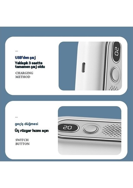 Sdfgh Asılı Boyun Fanı, Taşınabilir Şarj Edilebilir, USB Fan, Dahili Pil, Erkekler, Kadınlar, Seyahat ve Dış Mekan Için Uygun (Yurt Dışından) fırsatları