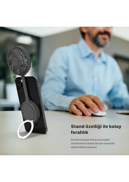 Manyetik Fan Taşınabilir Vantilatör USB Type-C Şarj Edilebilir Ultra Sessiz 3 Hız Kademeli Soğutucu Magsafe Telefon Fanı X6104 Siyah (Yurt Dışından) fırsatları