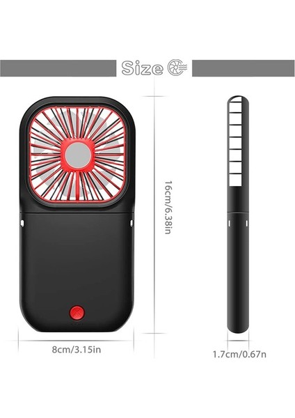 Katlanabilir Şarj Edilebilir El Tipi Küçük USB Boyun Fanı Sessiz Siyah (Yurt Dışından) indirimleri