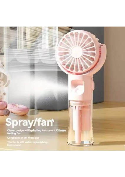 Yeni Taşınabilir Mini Su Spreyli Sulu Buharlı 3 Kademeli Vantilatör USB Şarj Edilebilir El Fanı (Yurt Dışından) modelleri