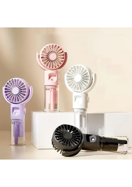 Yeni Taşınabilir Mini Su Spreyli Sulu Buharlı 3 Kademeli Vantilatör USB Şarj Edilebilir El Fanı (Yurt Dışından) fırsatları