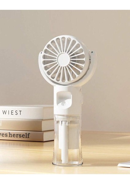 Yeni Taşınabilir Mini Su Spreyli Sulu Buharlı 3 Kademeli Vantilatör USB Şarj Edilebilir El Fanı (Yurt Dışından)