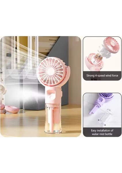 Yeni Taşınabilir Mini Su Spreyli Sulu Buharlı 3 Kademeli Vantilatör USB Şarj Edilebilir El Fanı (Yurt Dışından) modelleri