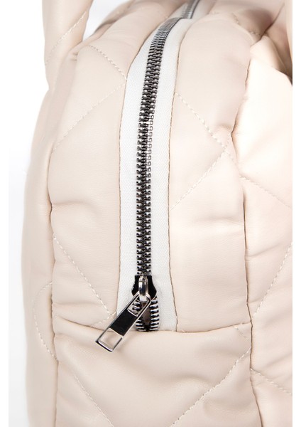 Geniş Içli Kadın Kapitone Paraşüt Model Su Geçirmez Krem Çanta indirimleri